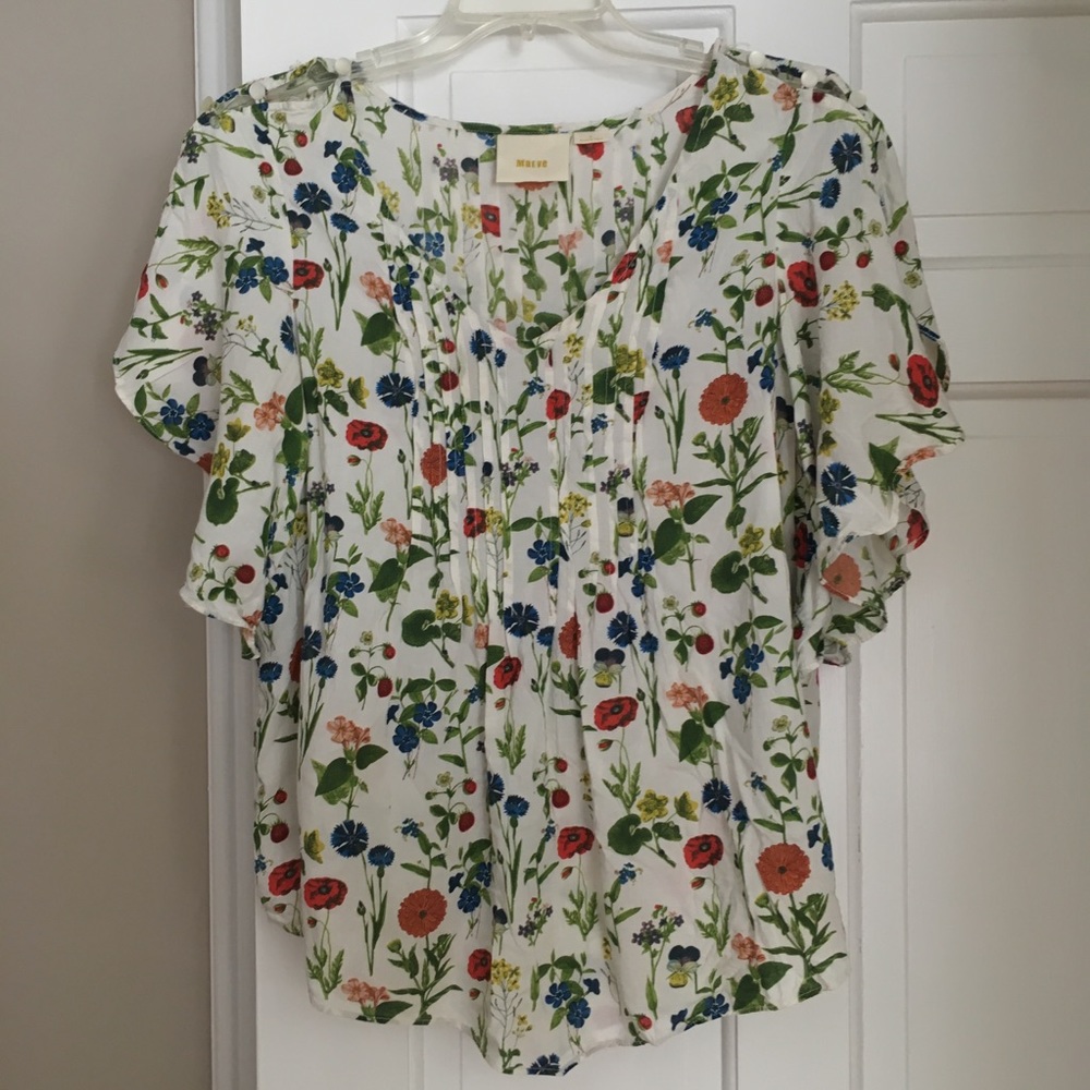 Anthropologie Maeve Fluttered Maya Floral Blouse